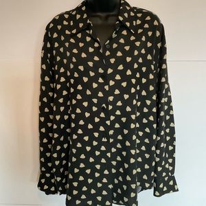 Prêt-À-Porter silk blouse hearts valentine